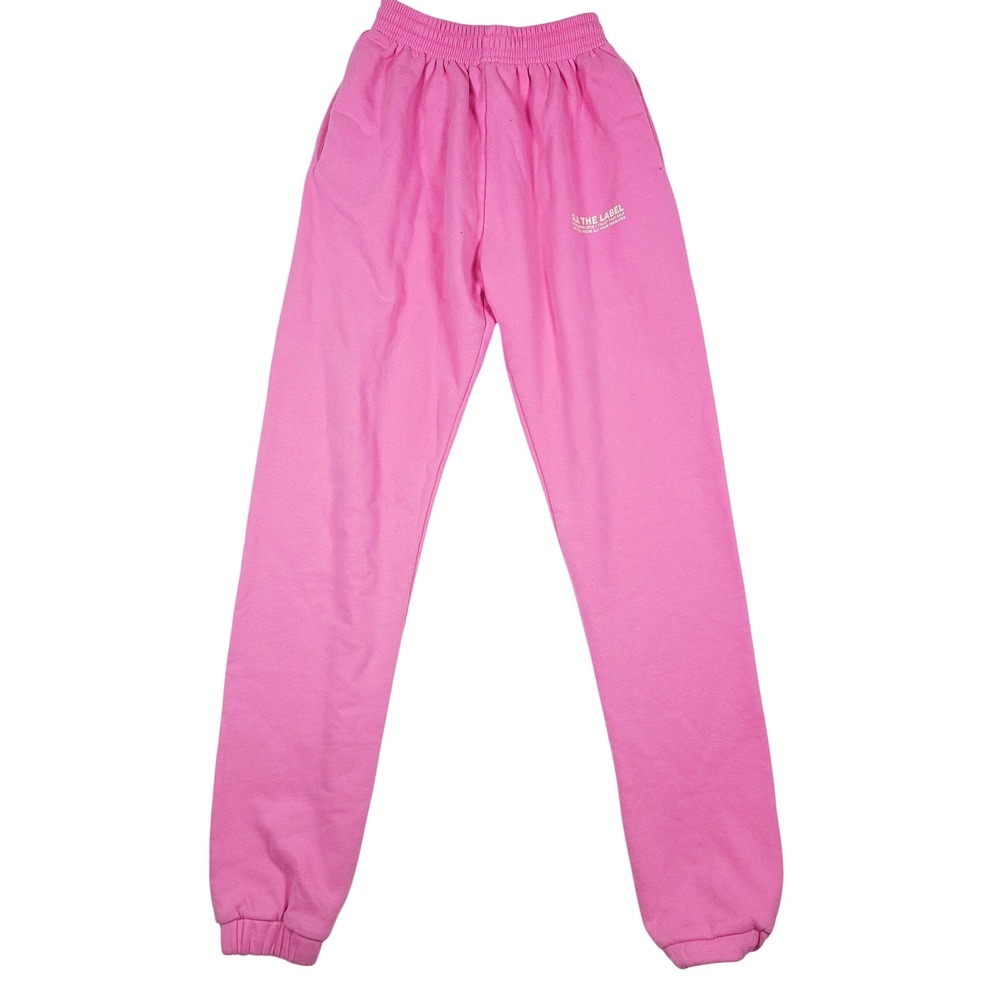 SLA The‎ Label Pink Logo Joggers Sweatpants High Waisted XXS Bubblegum Pink